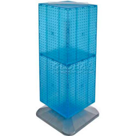 4-Sided Interlocking Pegboard Floor Display, 14" x 40", Blue Opaque