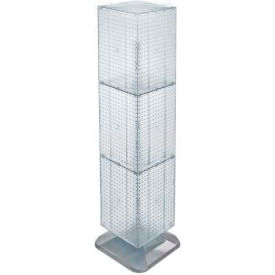 4-Sided Interlocking Pegboard Floor Display, 14" x 60", Clear Opaque