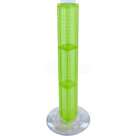 36" Pegboard Revolving Floor Display, 4-Sided, Green Translucent ,1 Piece