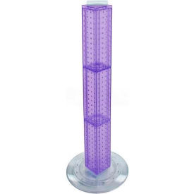 700223-PUR 36" Pegboard Revolving Floor Display 4-Sided Purple Translucent