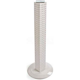 700223-WHT 36" Pegboard Revolving Floor Display, 4-Sided, White Solid ,1 Piece