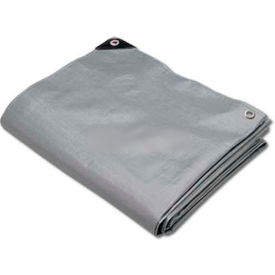 Hygrade Heavy Duty Super Cover Poly Tarp 10 Mil, Silver/Black, 8'L X 10'W