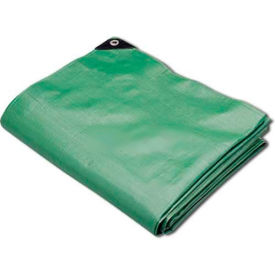 Heavy Duty Super Cover Poly Tarp 10 Mil, Green/Black, 9'L X 12'W