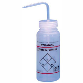 LDPE Wash Bottles, 500ml, Ethanol Label, Natural Cap, Wide Mouth, 3/PK