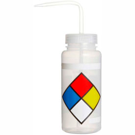 LDPE Wash Bottles, 500ml, Write On Label, Natural Cap, Wide Mouth, 4/PK