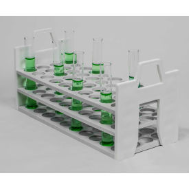 Stack Rack Test Tube Rack, For 16-20mm Tubes, 40 Places, White, 1/PK