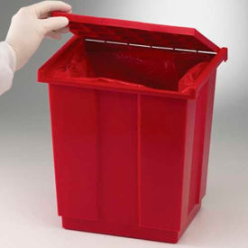 Biohazard Disposal Can with Lift-Up Cover, Fits 19" x 23" Bags, Red, 1/PK