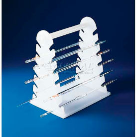 Pipette Support Rack, Polyethylene, 12 Places, 9-1/2"L x 7"W x 11-1/2"H, 1/PK
