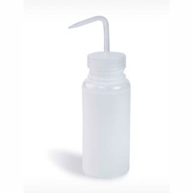 LDPE Wash Bottles 500ml, Natural Cap, Wide Mouth, 6/PK