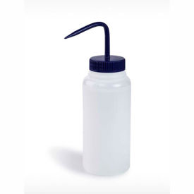 Wash Bottles 500ml, Blue Cap, Wide Mouth, 6/Pack