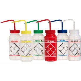 LDPE Wash Bottles, 500ml, Wide Mouth, 6/PK