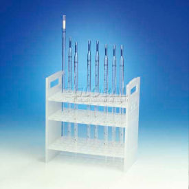 Pipette Support Rack, Polypropylene, 50 Places, 8-3/8" x 4-1/2" x 8-3/4", 1/PK