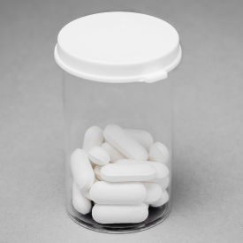 Snap Cap Styrene Vials 175750015, 15 Dram (55ml), Clear, White Cap, 144/PK
