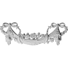 Bow & Flower Swag Onlay, 19"W x 6-1/2"H x 1-1/8"D