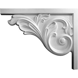 Bremen Acanthus Stair Bracket SB08X05BR-L, 8-3/4"W x 7-5/8"H x 5/8"D