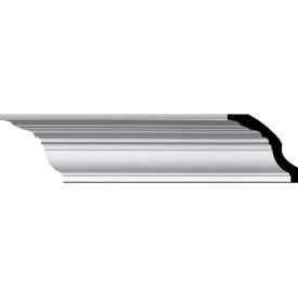 Bedford Smooth Crown Moulding, 3"H x 3-1/2"D x 4-3/8"F x 94-1/2"L