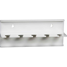 5-Slot Wall Mount Pipettor Holder, 10"W x 3"D x 5"H, White