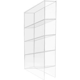4 Compartment Acrylic Benchtop Pipette Rack, 4"W x 12"D x 21"H, Clear