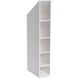 4 Compartment PVC Benchtop Pipette Rack, 4"W x 12"D x 21"H, White