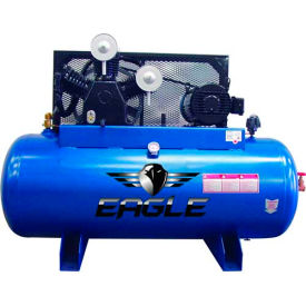 15 HP, Two-Stage Compressor, 120 Gal, Horizontal, 200 PSI, 44.7 CFM, 3-Phase 208V