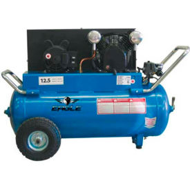 Portable Electric Air Compressor, 4 HP, 25 Gallon, Horizontal, 12.5 CFM