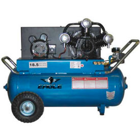 Portable Electric Air Compressor, 5 HP, 25 Gallon, Horizontal, 18.5 CFM