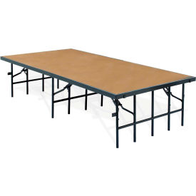 Portable Stage with Carpet - 96"L x 48"W x 16"H - Black
