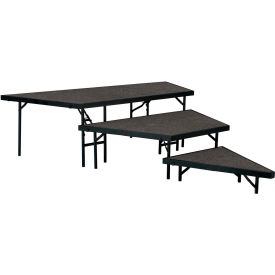 Stage Pie Set with Carpet for 48"W Stage Units - 8"H, 16"H & 24"H - Black