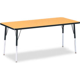 Rectangle Activity Table, 72"W x 30"L x 24-31"H, Classic Oak