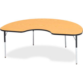 Kidney Activity Table, 48"W x 72"L x 24-31"H, Classic Oak