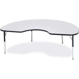 Kidney Activity Table, 48"W x 72"L x 15" To 24"H, Classic Gray