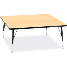 Square Activity Table, 48"W x 48"L x 15" To 24"H, Classic Maple