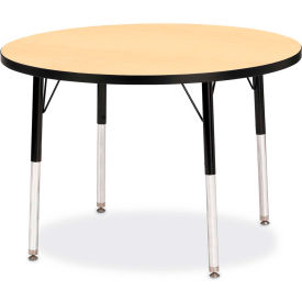 Round Activity Table, 36"W x 36"L x 24-31"H, Classic Maple