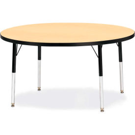 Round Activity Table, 48"W x 48"L x 24-31"H, Classic Maple