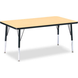 Rectangle Activity Table, 30"W x 48"L x 15" to 24"H, Classic Maple
