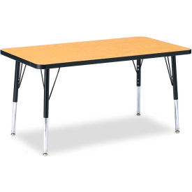 Rectangle Activity Table, 24"W x 36"L x 15" To 24"H, Classic Oak