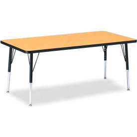 Rectangle Activity Table, 30"W x 60"L x 15" To 24"H, Classic Oak
