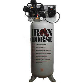 5 HP, Single-Stage Compressor, 80 Gallon Vertical, 150 PSI, 16 CFM, 1-Phase 208-230V