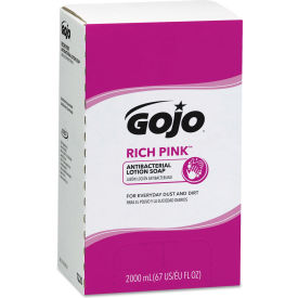 RICH PINK Antibacterial Lotion Soap Refill,2000 mL,Pink,4/Carton