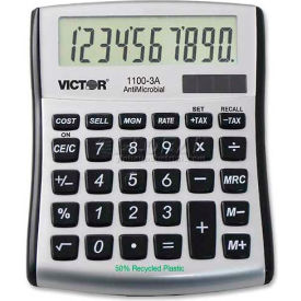 10-Digit Calculator, Dual Power, 4-1/2" X 5-1/4 X 3/4", Blue/White