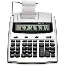 12-Digit Calculator, 2 Color Printing, 7-1/4" X 8-1/4" X 2-1/2", White