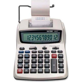 12-Digit Calculator, 2 Color Printing, 6" X 8-1/4" X 1-1/2", White