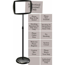 Rectangular Dry-Erase Sign Stand with Inserts, 15" X 10.6", Black