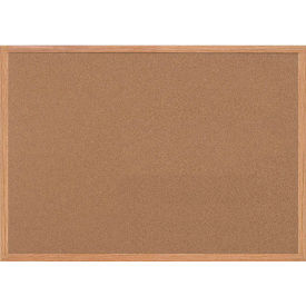 Earth Cork Bulletin Board, 36" X 48", Oak MDF Frame