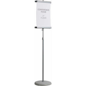 Adjustable Clip Sign Stand, 73" X 12", Gray Stand