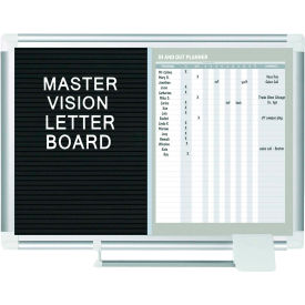 In/Out Magnetic Dry-Erase and Letter Board Combo, 24" X 36", Aluminum Frame