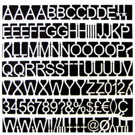 .75" White Plastic Set of Letters, Numbers & Symbols