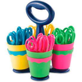 Westcott School Caddy & 25 Kids Scissors w/Anti-Microbial Product Protection, 5" Pointed