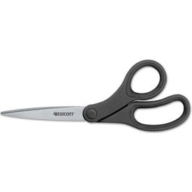 KleenEarth Basic Plastic Handle Scissors, 7" Length, Pointed, Black