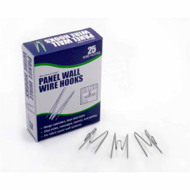 Panel Wall Wire Hooks, Silver, 25 Hooks/Pack